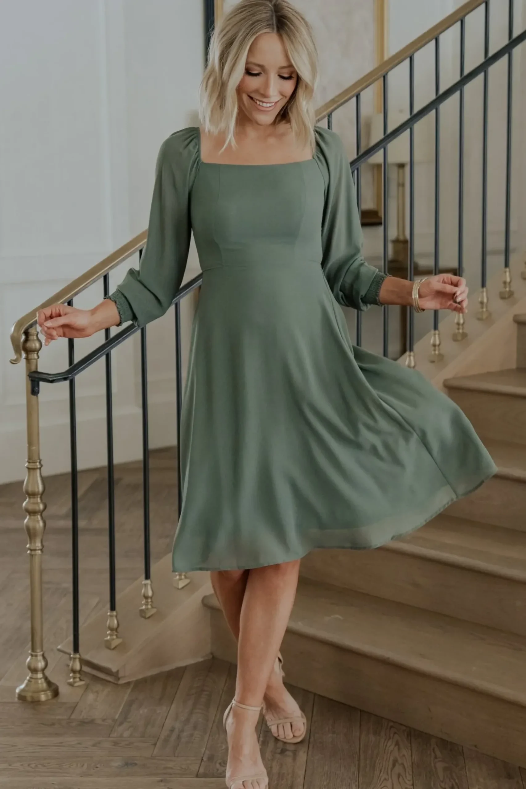 Baltic Born short dresses|WEDDING SUITE|Elise Short Dress | Dark Sage