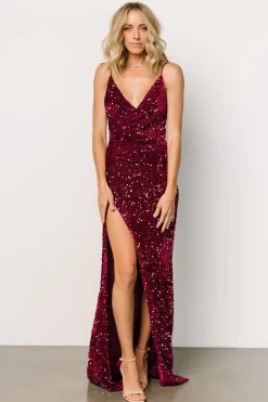 Baltic Born embellished + sequined|Emeris Sequin Gown | Berry