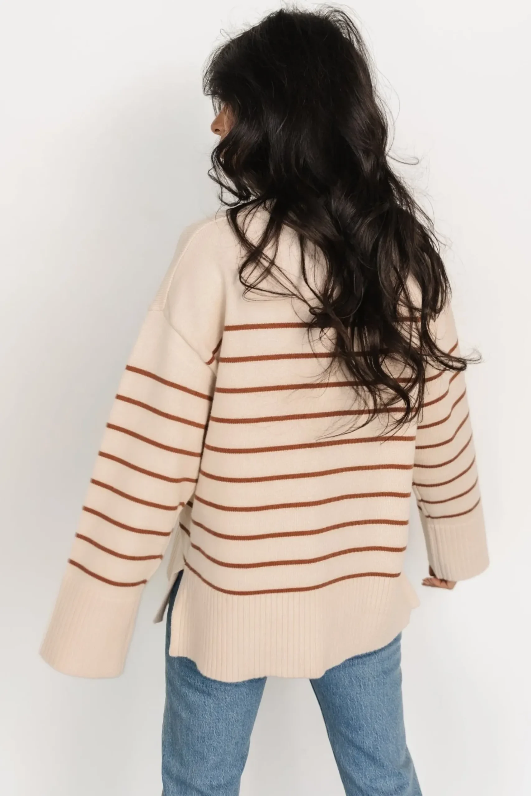 Baltic Born sweaters|EXTENDED SIZING|Emerson Stripe Knit Sweater | Beige + Camel