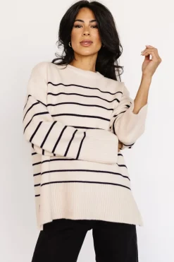 Baltic Born sweaters|EXTENDED SIZING|Emerson Stripe Knit Sweater | Ivory + Black