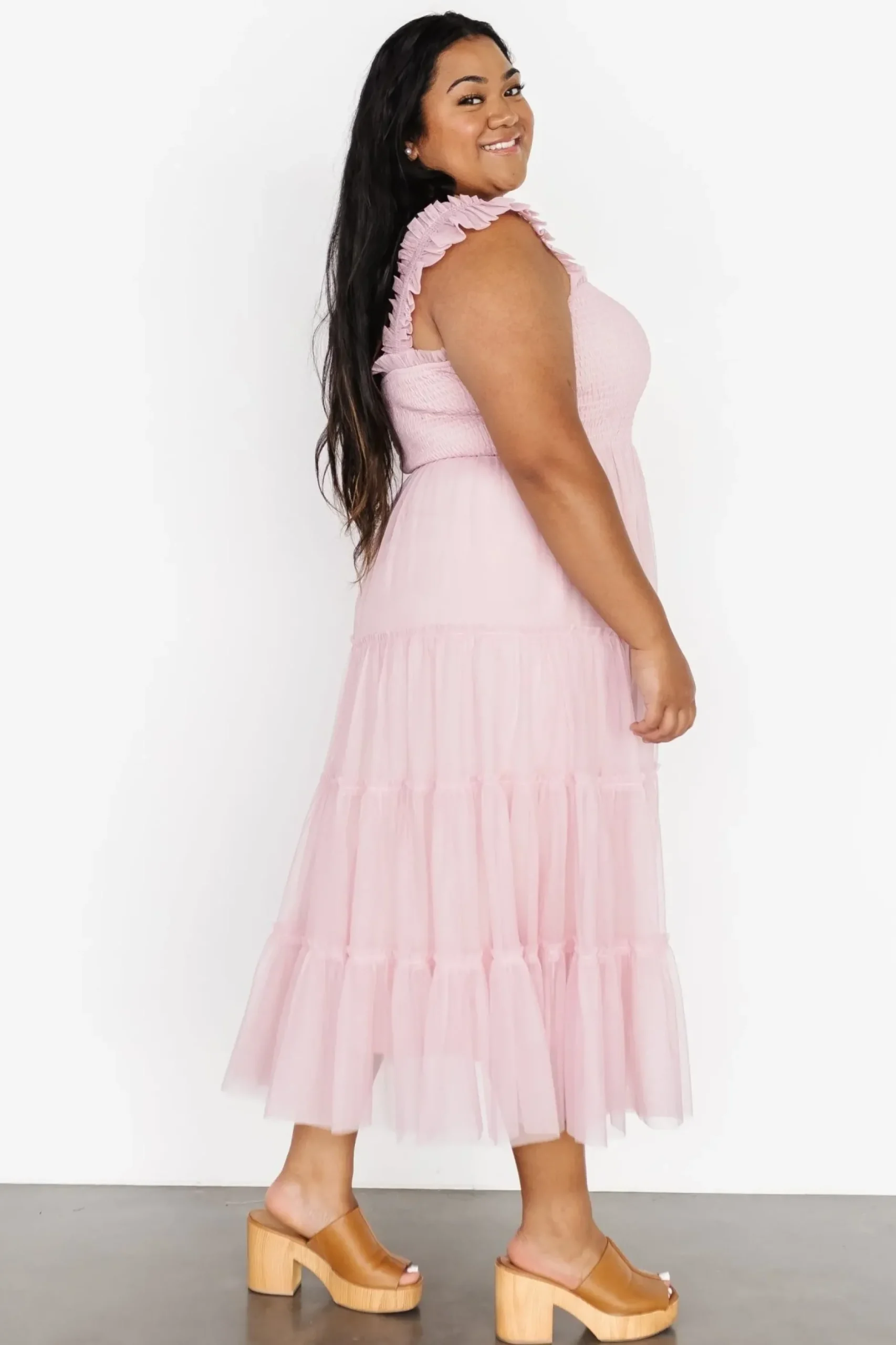 Baltic Born DRESSES|midi dresses|Emma Smocked Tulle Dress | Mauve