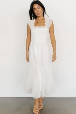 Baltic Born DRESSES|midi dresses|Emma Smocked Tulle Dress | Off White
