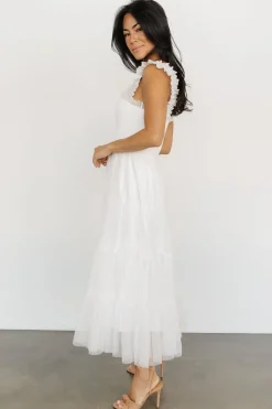 Baltic Born DRESSES|midi dresses|Emma Smocked Tulle Dress | Off White
