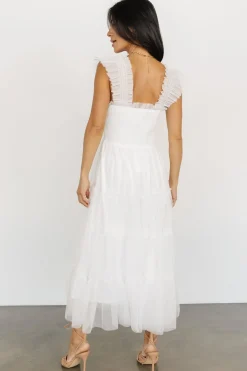Baltic Born DRESSES|midi dresses|Emma Smocked Tulle Dress | Off White