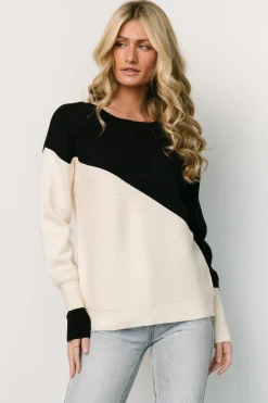 Baltic Born TOPS|COMING SOON|Emmy Sweater | Black + Cream