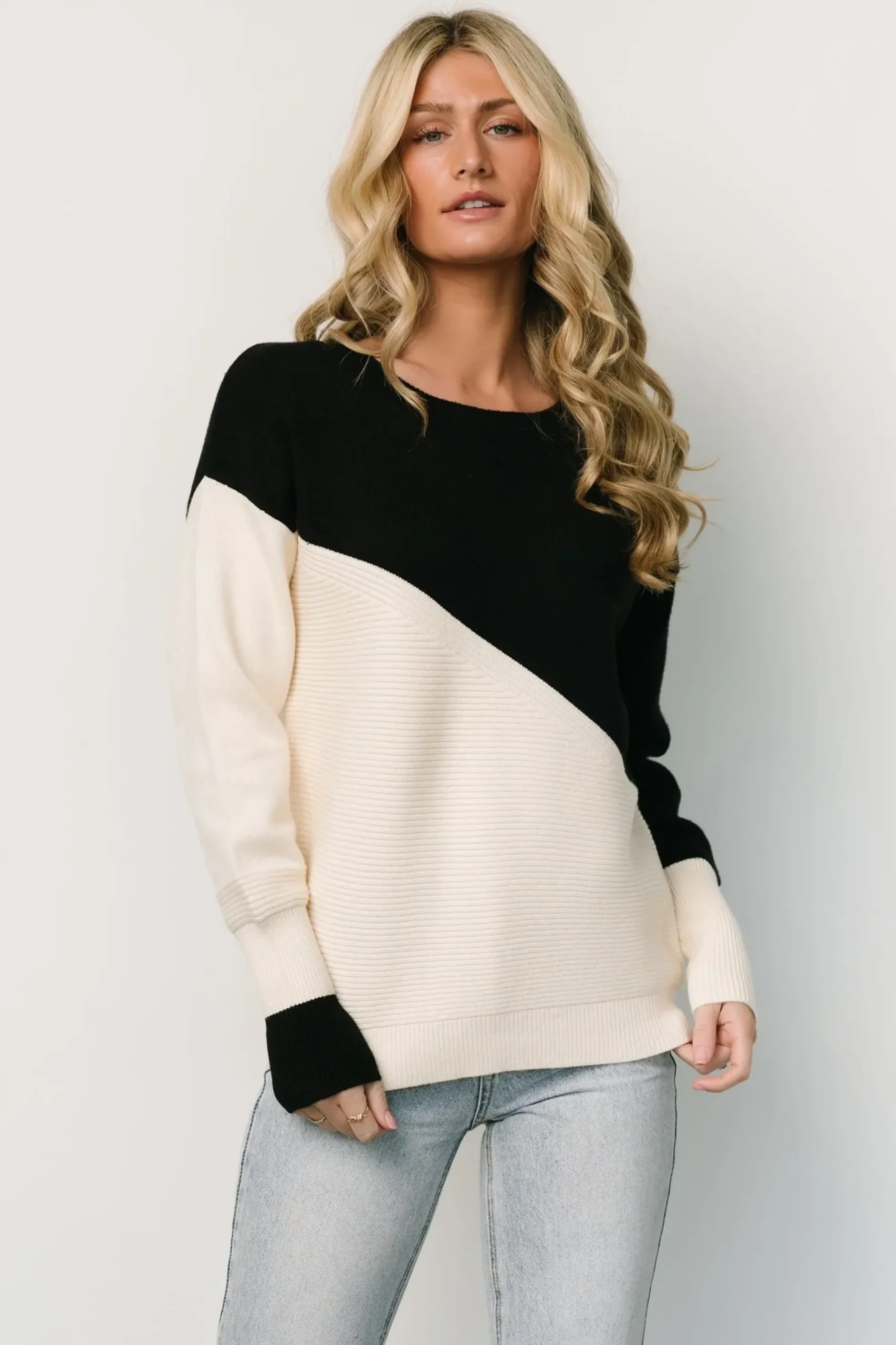 Baltic Born TOPS|COMING SOON|Emmy Sweater | Black + Cream