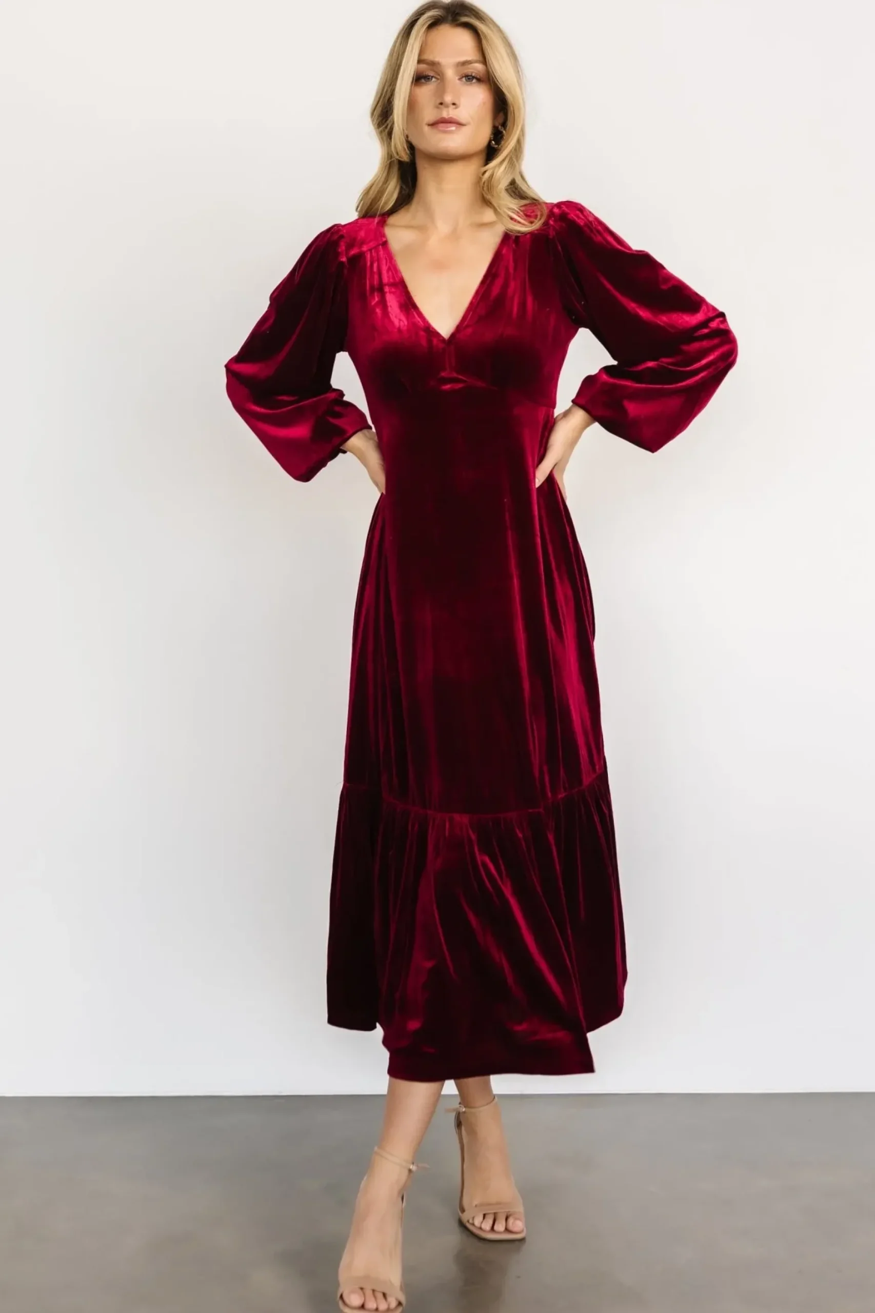 Baltic Born maxi dresses|WEDDING SUITE|Erika Velvet Maxi Dress | Merlot