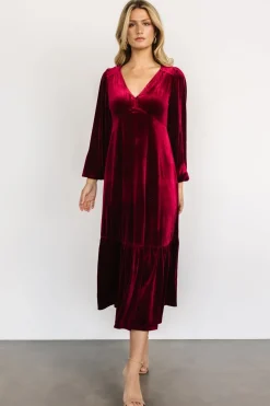 Baltic Born maxi dresses|WEDDING SUITE|Erika Velvet Maxi Dress | Merlot