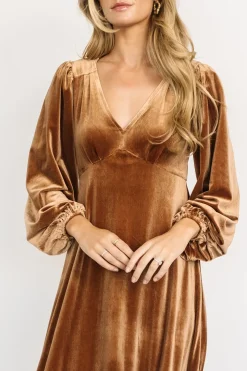 Baltic Born maxi dresses|WEDDING SUITE|Erika Velvet Maxi Dress | Caramel