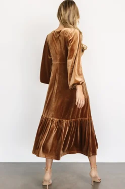 Baltic Born maxi dresses|WEDDING SUITE|Erika Velvet Maxi Dress | Caramel