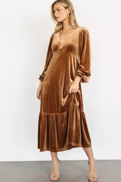Baltic Born maxi dresses|WEDDING SUITE|Erika Velvet Maxi Dress | Caramel