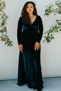 Baltic Born WINTER ESSENTIALS|SALE|Esmerelda Velvet Wrap Maxi Dress | Jade