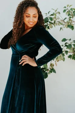 Baltic Born WINTER ESSENTIALS|SALE|Esmerelda Velvet Wrap Maxi Dress | Jade