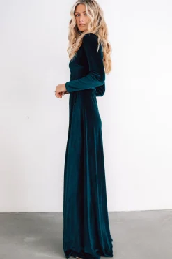 Baltic Born WINTER ESSENTIALS|SALE|Esmerelda Velvet Wrap Maxi Dress | Jade