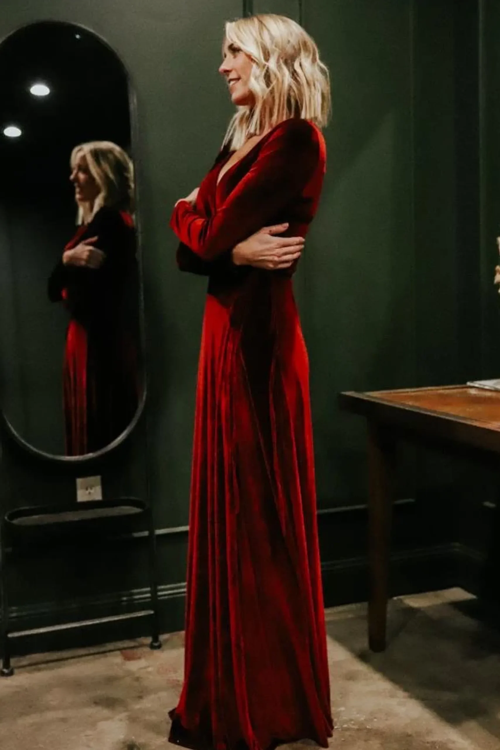 Baltic Born bump friendly|WINTER ESSENTIALS|Esmerelda Velvet Wrap Maxi Dress | Merlot