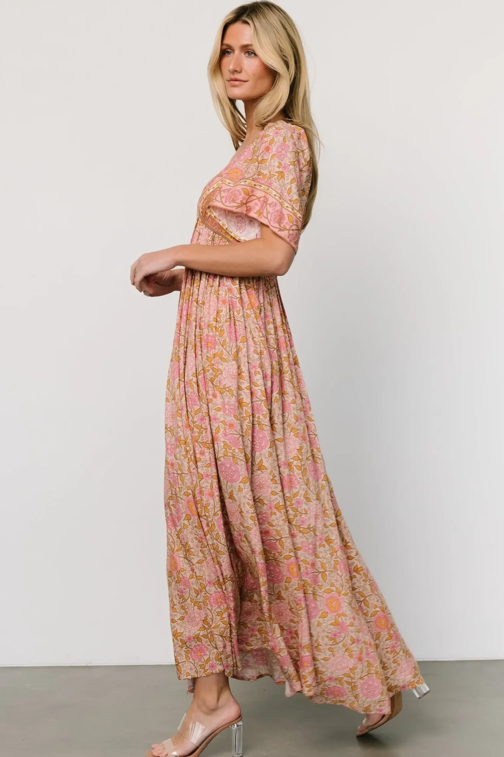 Baltic Born DRESSES|Evanthia Maxi Dress | Vintage Blush Print