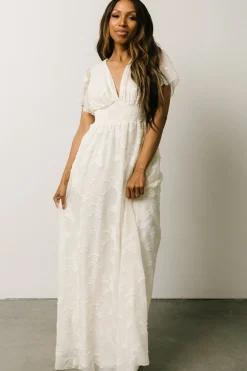Baltic Born SALE|Evelyn Smocked Maxi Dress | Off White