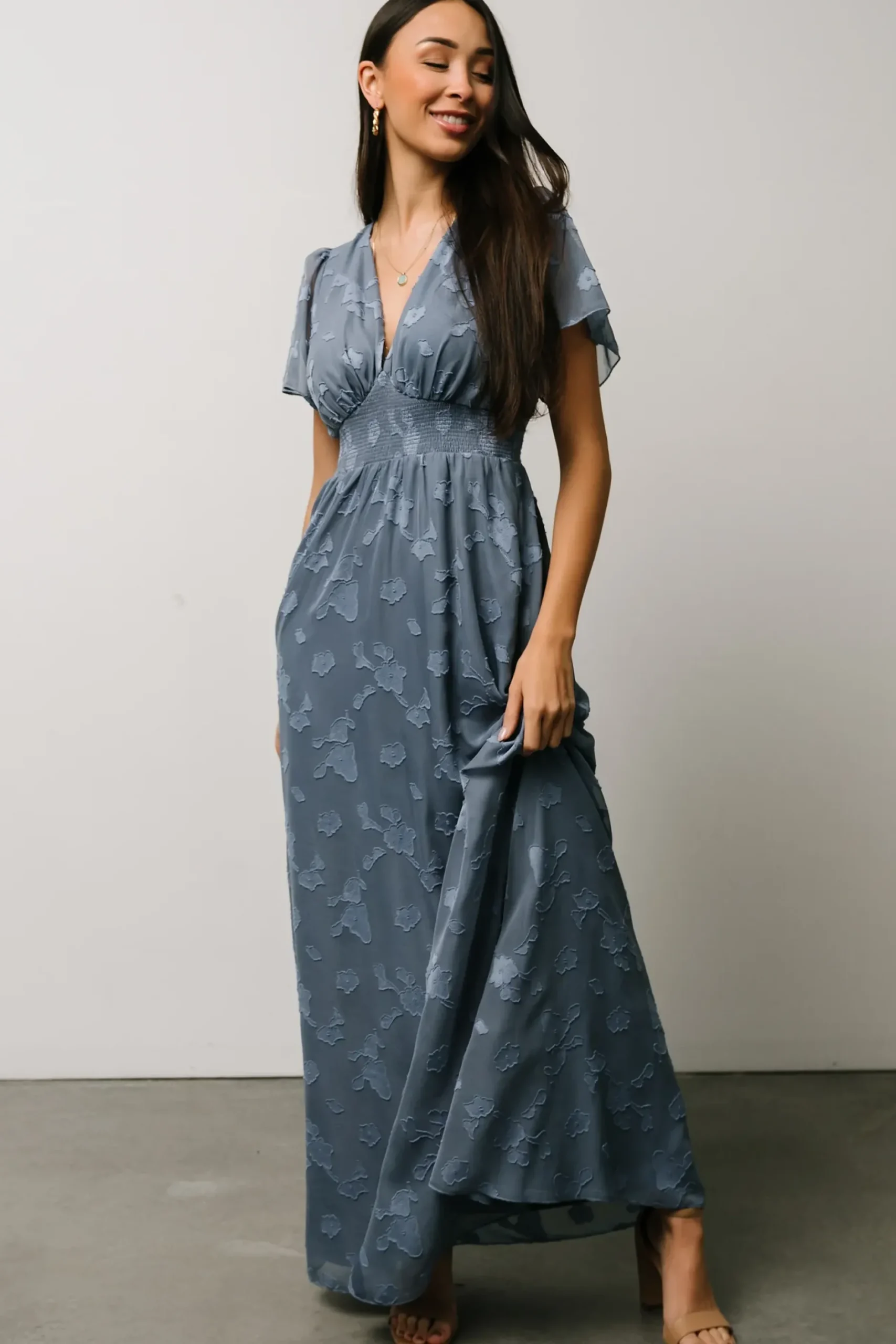 Baltic Born SALE|Evelyn Smocked Maxi Dress | Blue