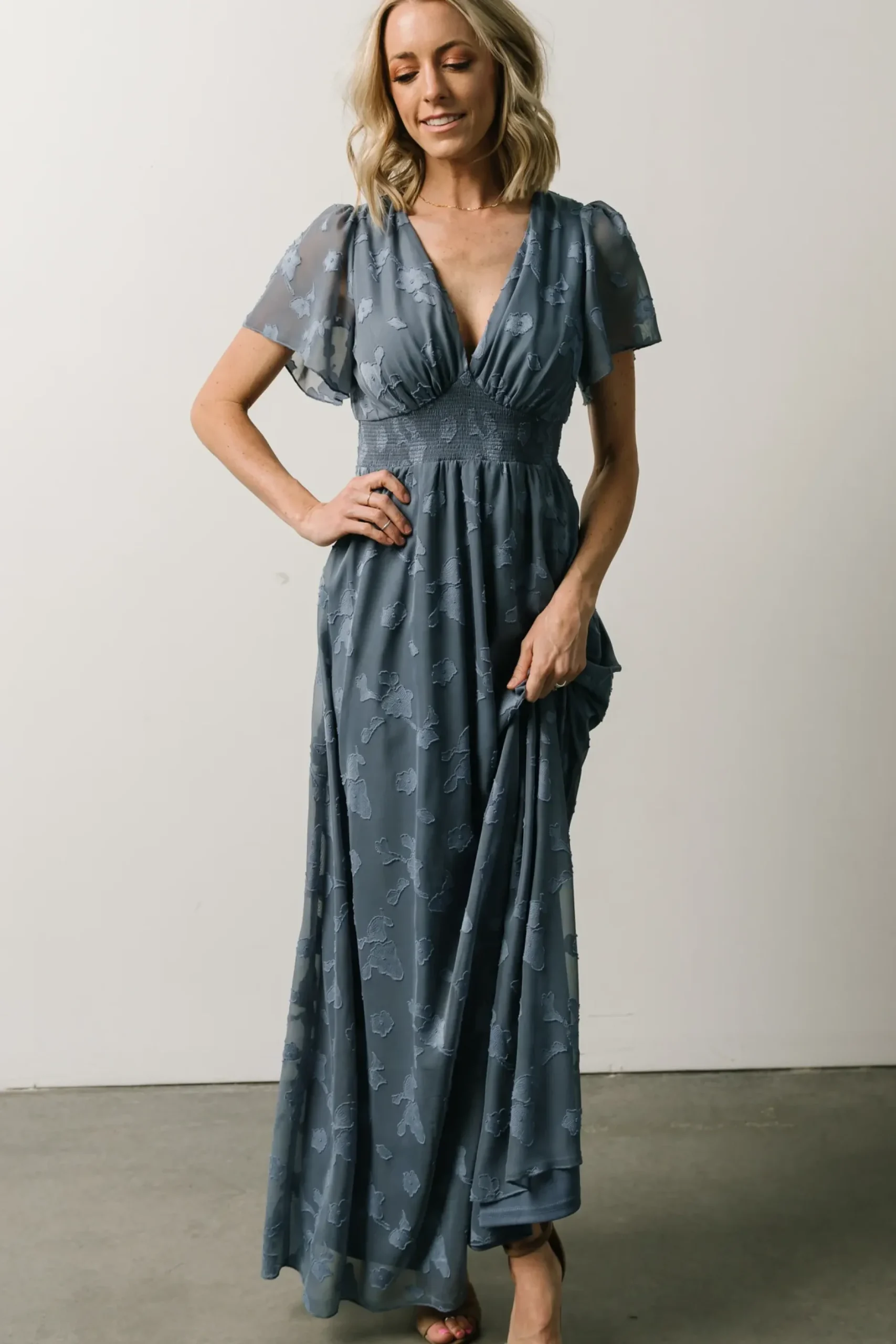 Baltic Born SALE|Evelyn Smocked Maxi Dress | Blue