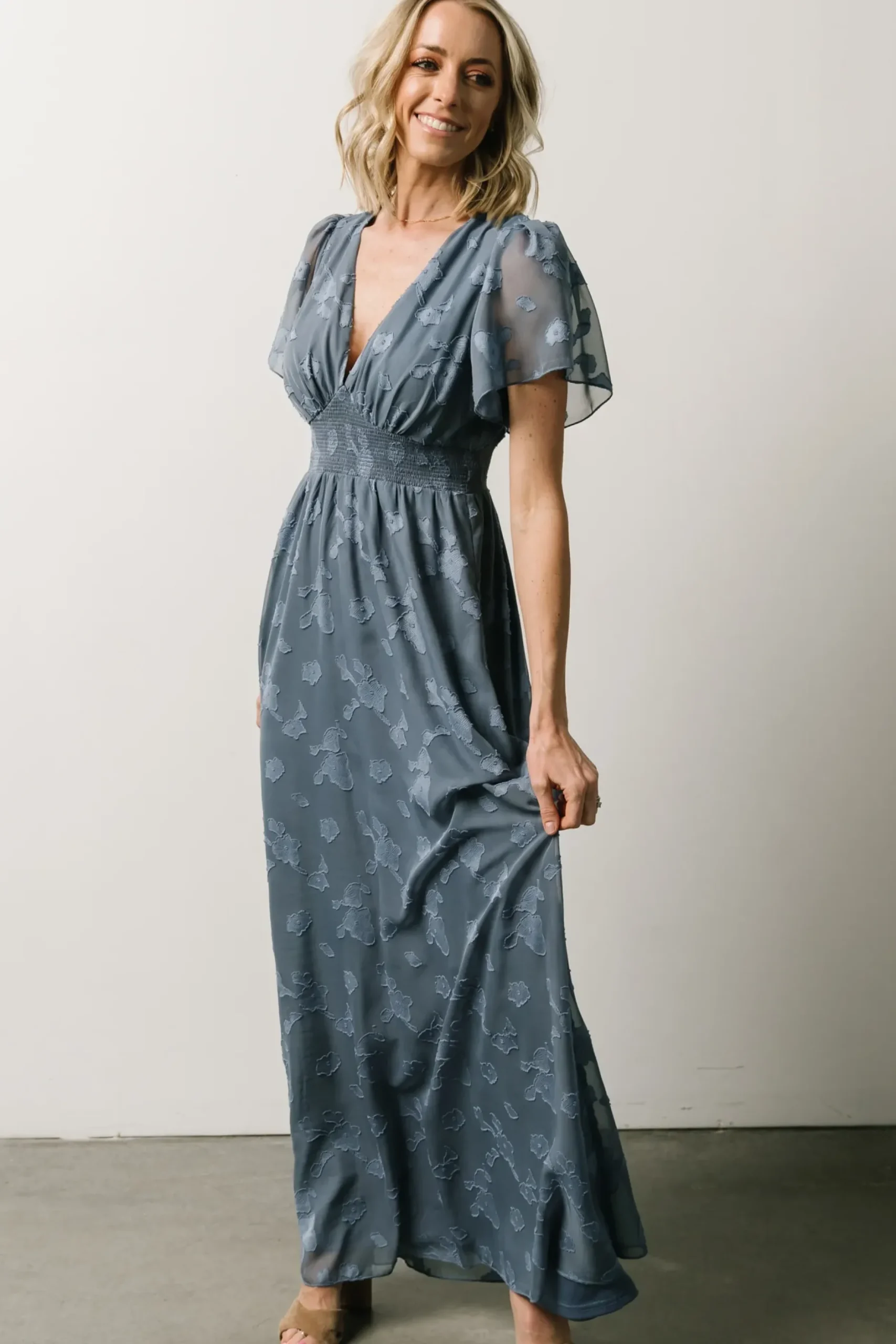 Baltic Born SALE|Evelyn Smocked Maxi Dress | Blue