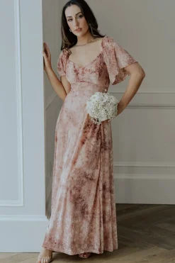 Baltic Born maxi dresses|WEDDING SUITE|Everley Velvet Maxi Dress | Blush