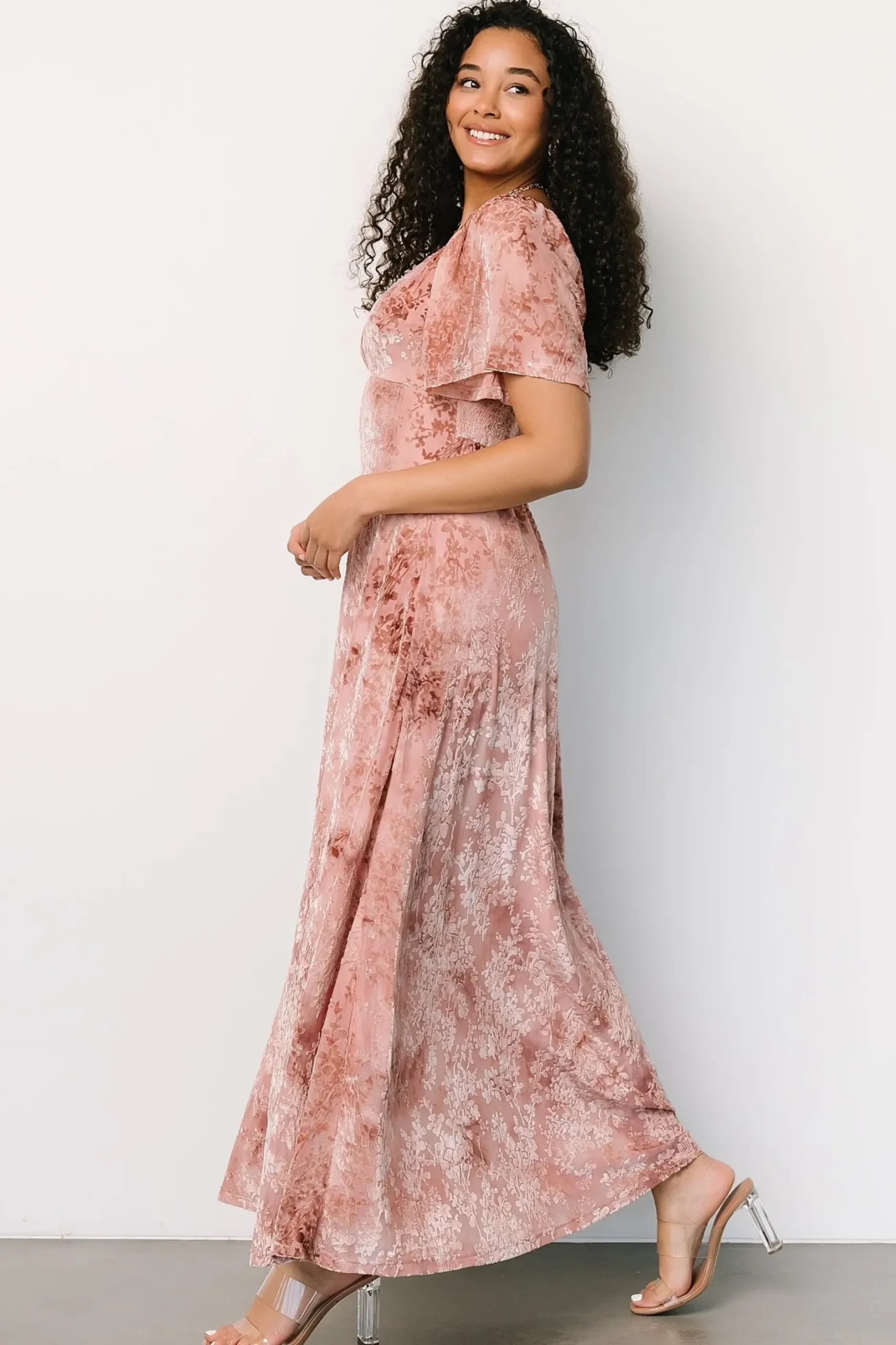 Baltic Born maxi dresses|WEDDING SUITE|Everley Velvet Maxi Dress | Blush