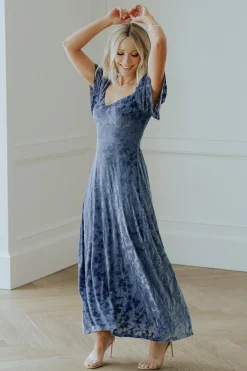 Baltic Born maxi dresses|WEDDING SUITE|Everley Velvet Maxi Dress | Whisper Blue