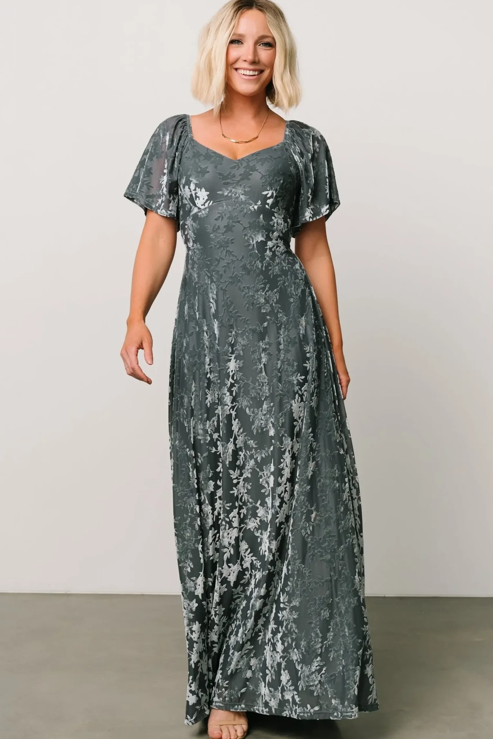 Baltic Born maxi dresses|WEDDING SUITE|Everley Velvet Maxi Dress | Dusty Blue