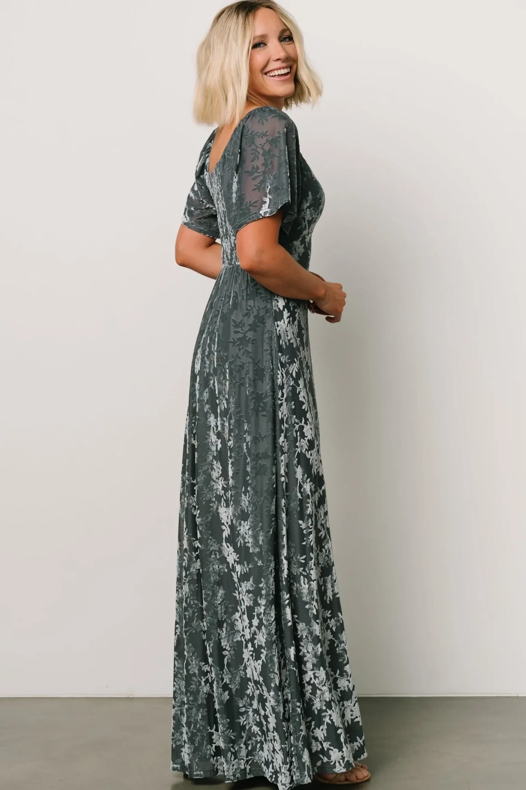 Baltic Born maxi dresses|WEDDING SUITE|Everley Velvet Maxi Dress | Dusty Blue