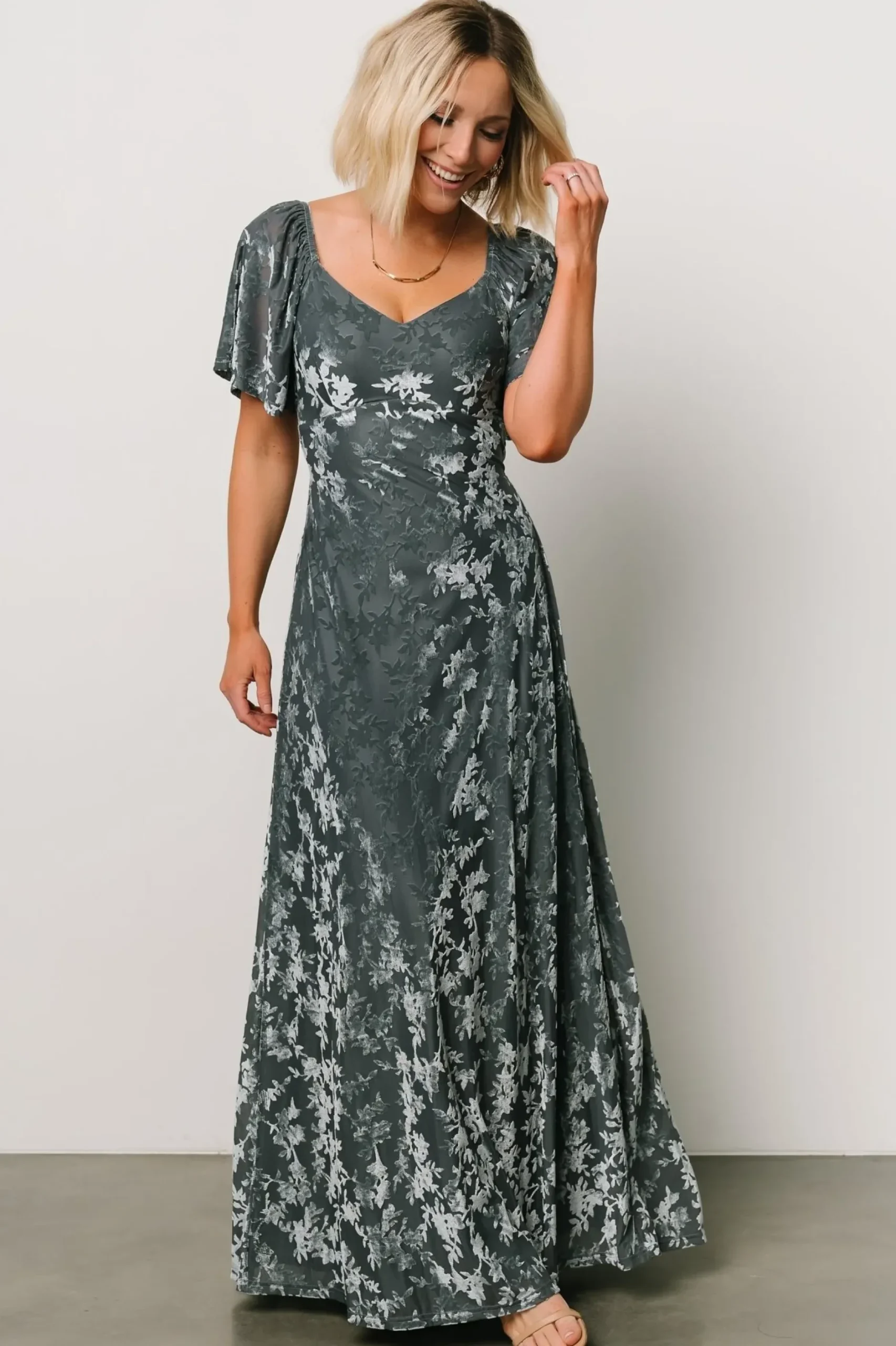 Baltic Born maxi dresses|WEDDING SUITE|Everley Velvet Maxi Dress | Dusty Blue