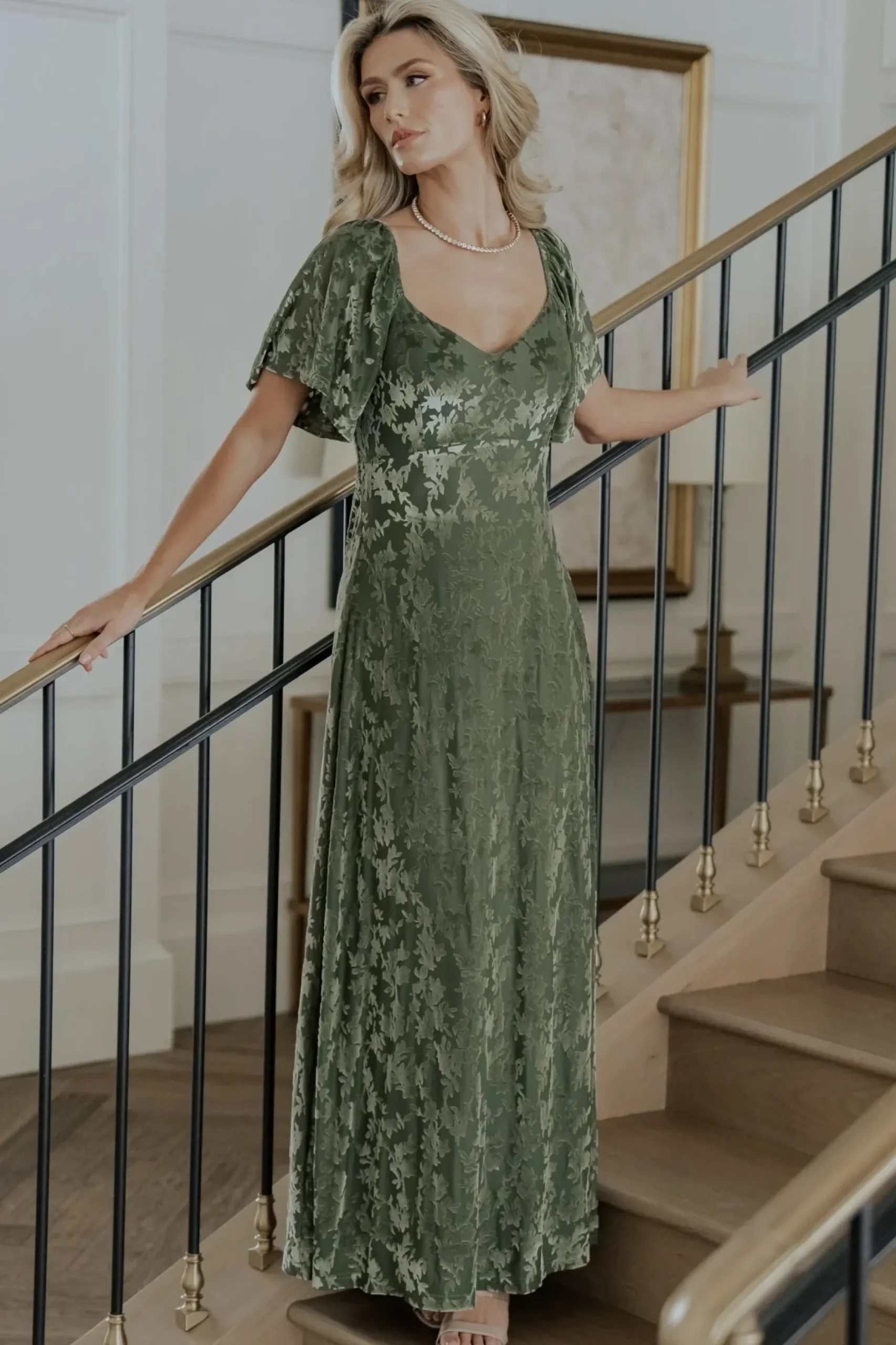 Baltic Born maxi dresses|WEDDING SUITE|Everley Velvet Maxi Dress | Dark Sage