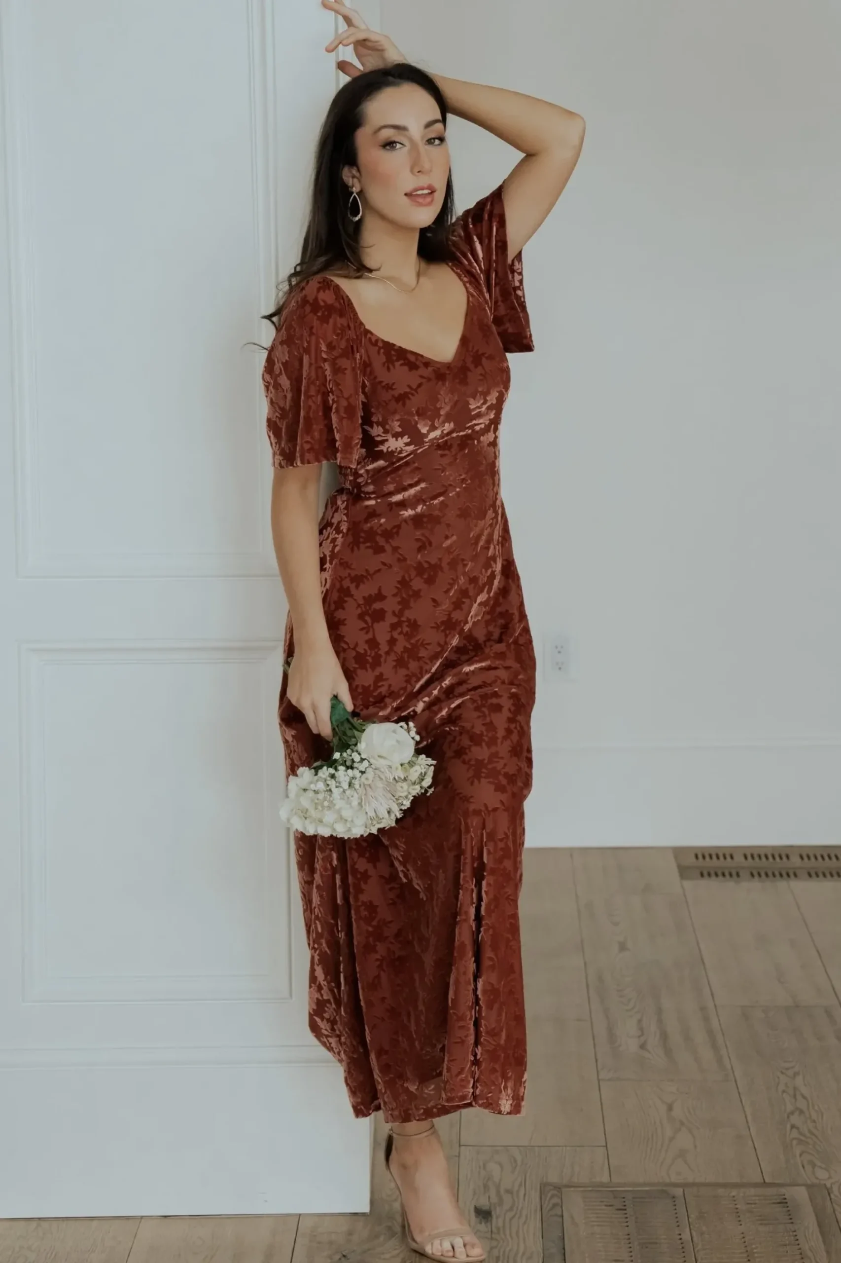 Baltic Born maxi dresses|WEDDING SUITE|Everley Velvet Maxi Dress | Cinnamon