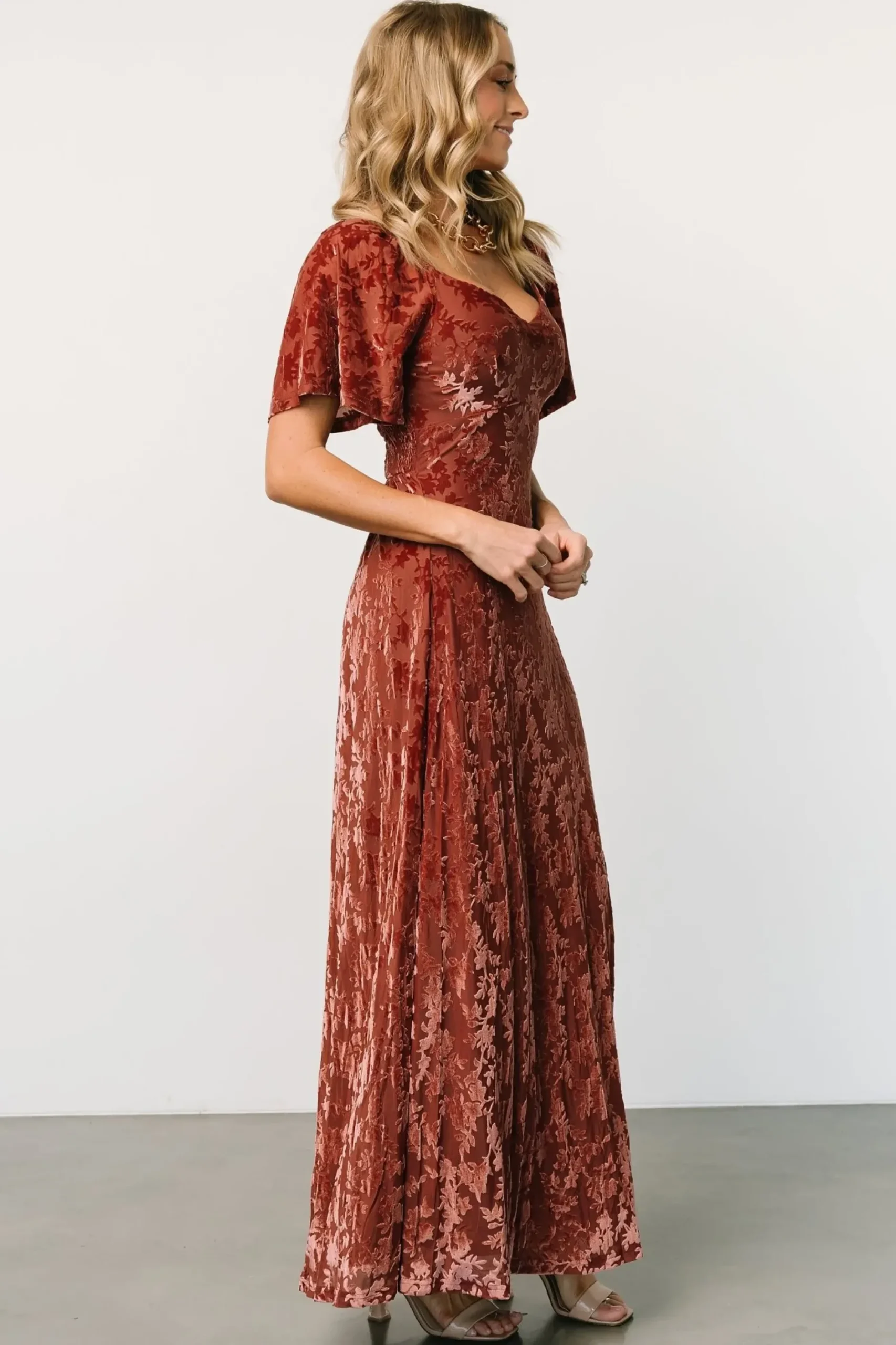 Baltic Born maxi dresses|WEDDING SUITE|Everley Velvet Maxi Dress | Cinnamon