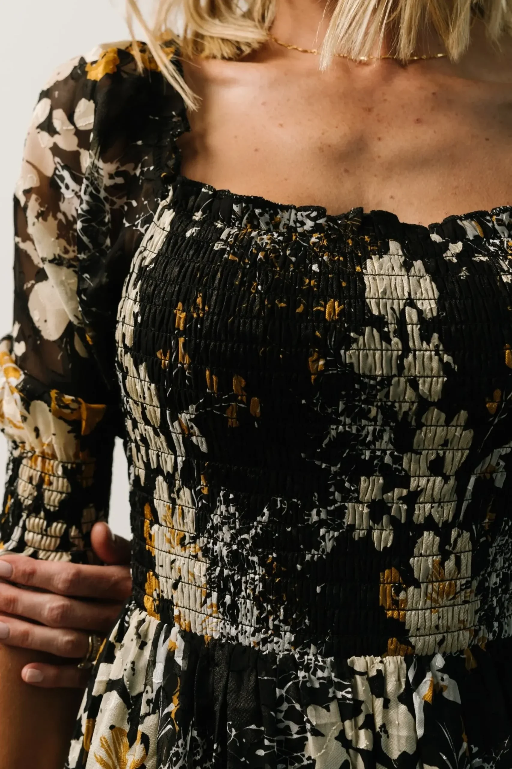 Baltic Born midi dresses|WEDDING SUITE|Fabian Jacquard Midi Dress | Black Floral