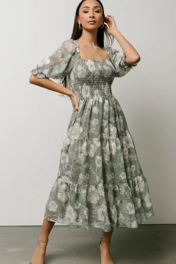 Baltic Born midi dresses|WEDDING SUITE|Fabian Jacquard Midi Dress | Dusty Sage