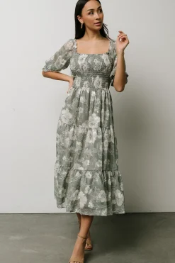 Baltic Born midi dresses|WEDDING SUITE|Fabian Jacquard Midi Dress | Dusty Sage