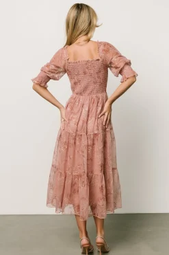 Baltic Born midi dresses|WEDDING SUITE|Fabian Jacquard Midi Dress | Mauve + Gold
