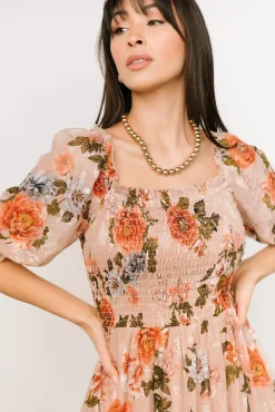 Baltic Born midi dresses|WEDDING SUITE|Fabian Jacquard Midi Dress | Dusty Mauve Multi