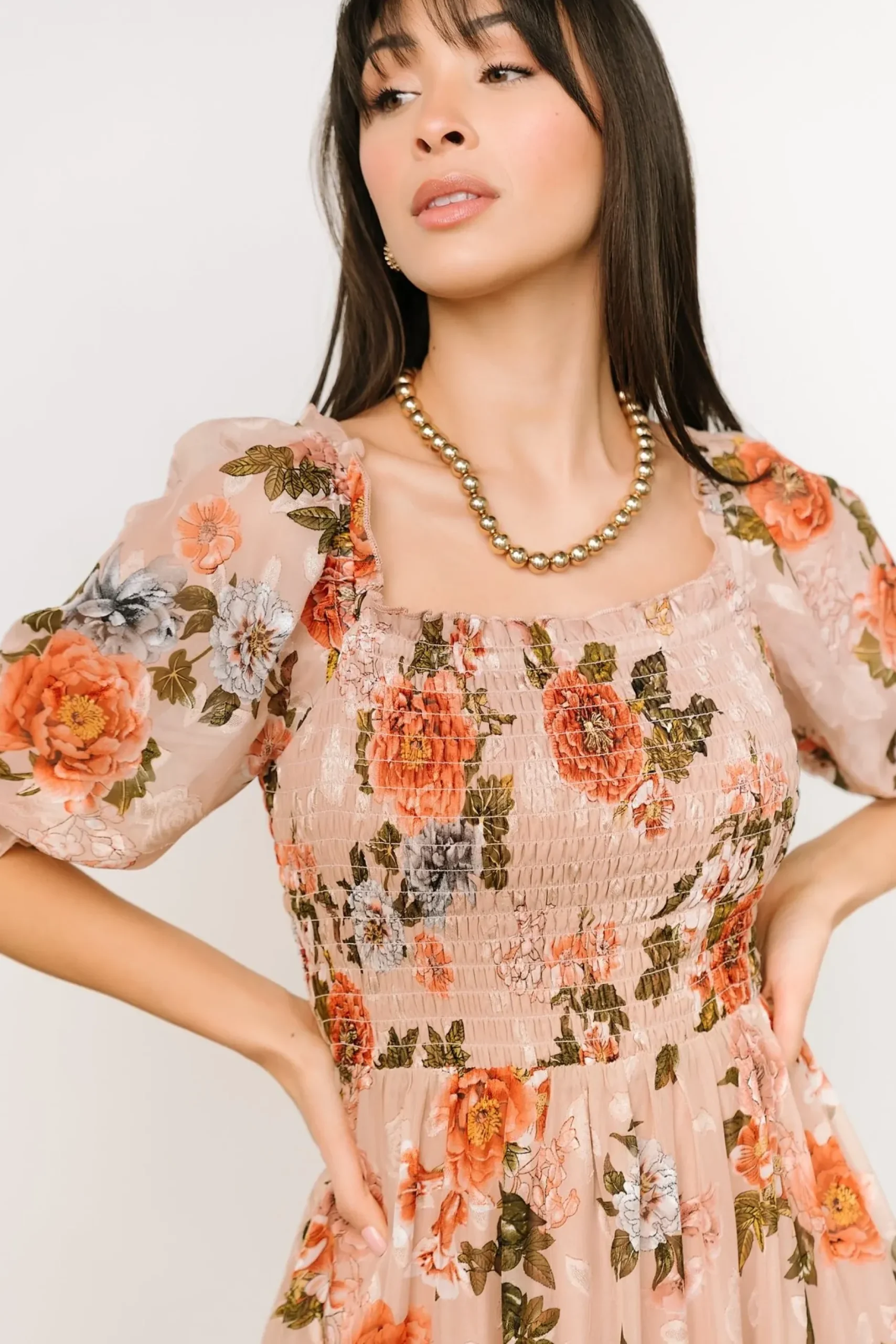 Baltic Born midi dresses|WEDDING SUITE|Fabian Jacquard Midi Dress | Dusty Mauve Multi