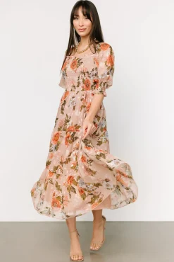 Baltic Born midi dresses|WEDDING SUITE|Fabian Jacquard Midi Dress | Dusty Mauve Multi