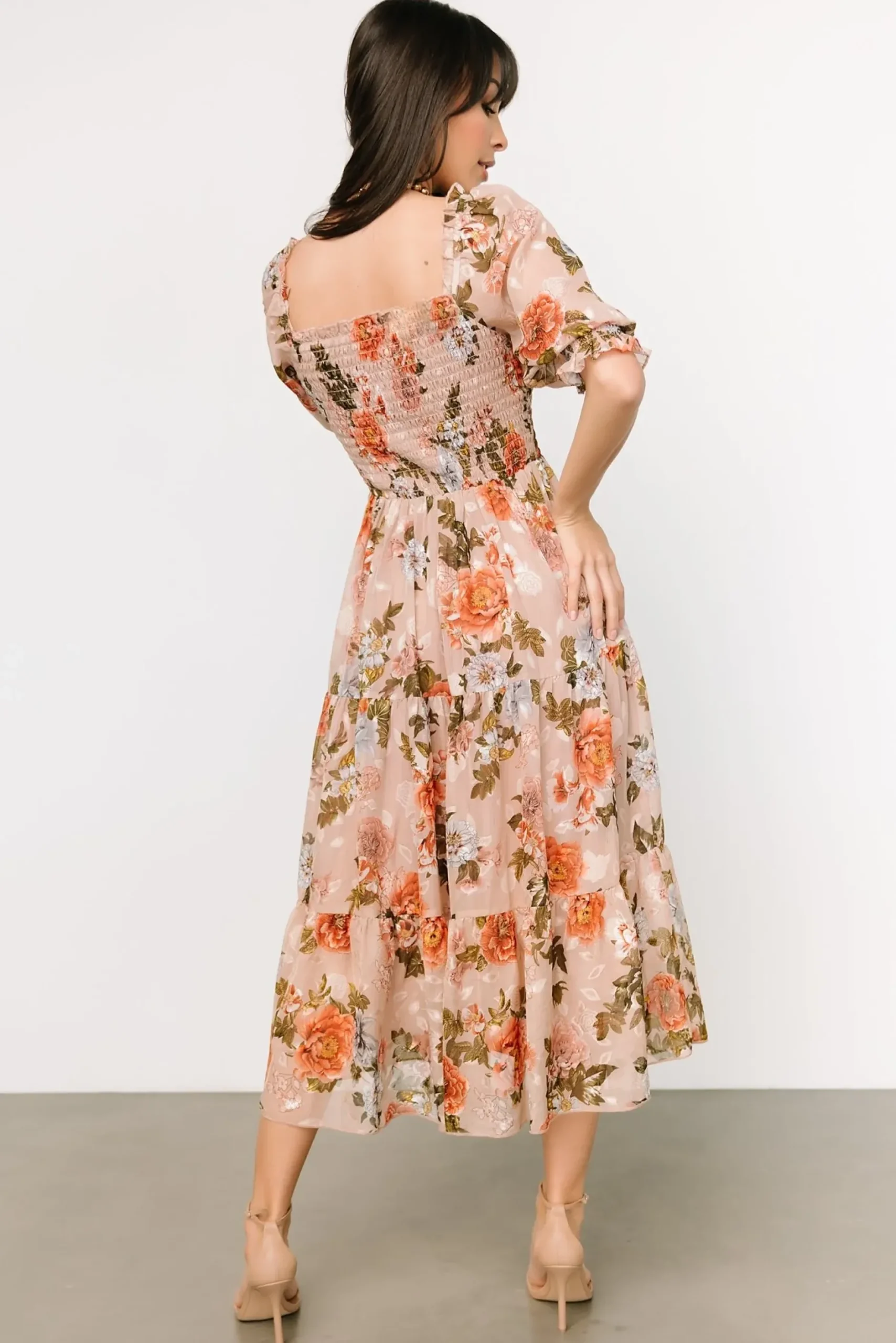 Baltic Born midi dresses|WEDDING SUITE|Fabian Jacquard Midi Dress | Dusty Mauve Multi