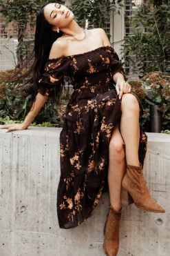 Baltic Born midi dresses|WEDDING SUITE|Fabian Jacquard Midi Dress | Mahogany Floral