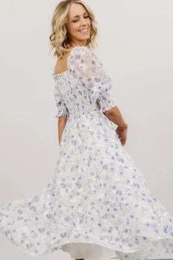 Baltic Born midi dresses|WEDDING SUITE|Fabian Jacquard Midi Dress | Blue Floral