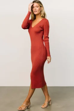 Baltic Born midi dresses|WINTER ESSENTIALS|Fairmount Ribbed Midi Dress | Clay
