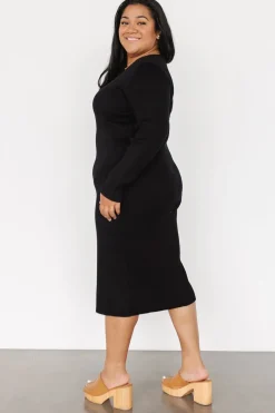 Baltic Born midi dresses|WINTER ESSENTIALS|Fairmount Ribbed Midi Dress | Black