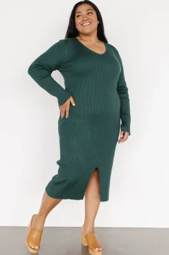 Baltic Born midi dresses|WINTER ESSENTIALS|Fairmount Ribbed Midi Dress | Green