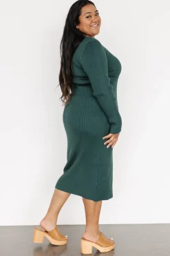 Baltic Born midi dresses|WINTER ESSENTIALS|Fairmount Ribbed Midi Dress | Green