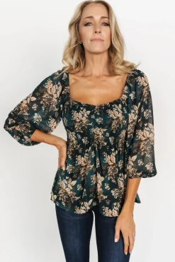 Baltic Born blouses + shirts|Fenna Smocked Top | Topaz Floral