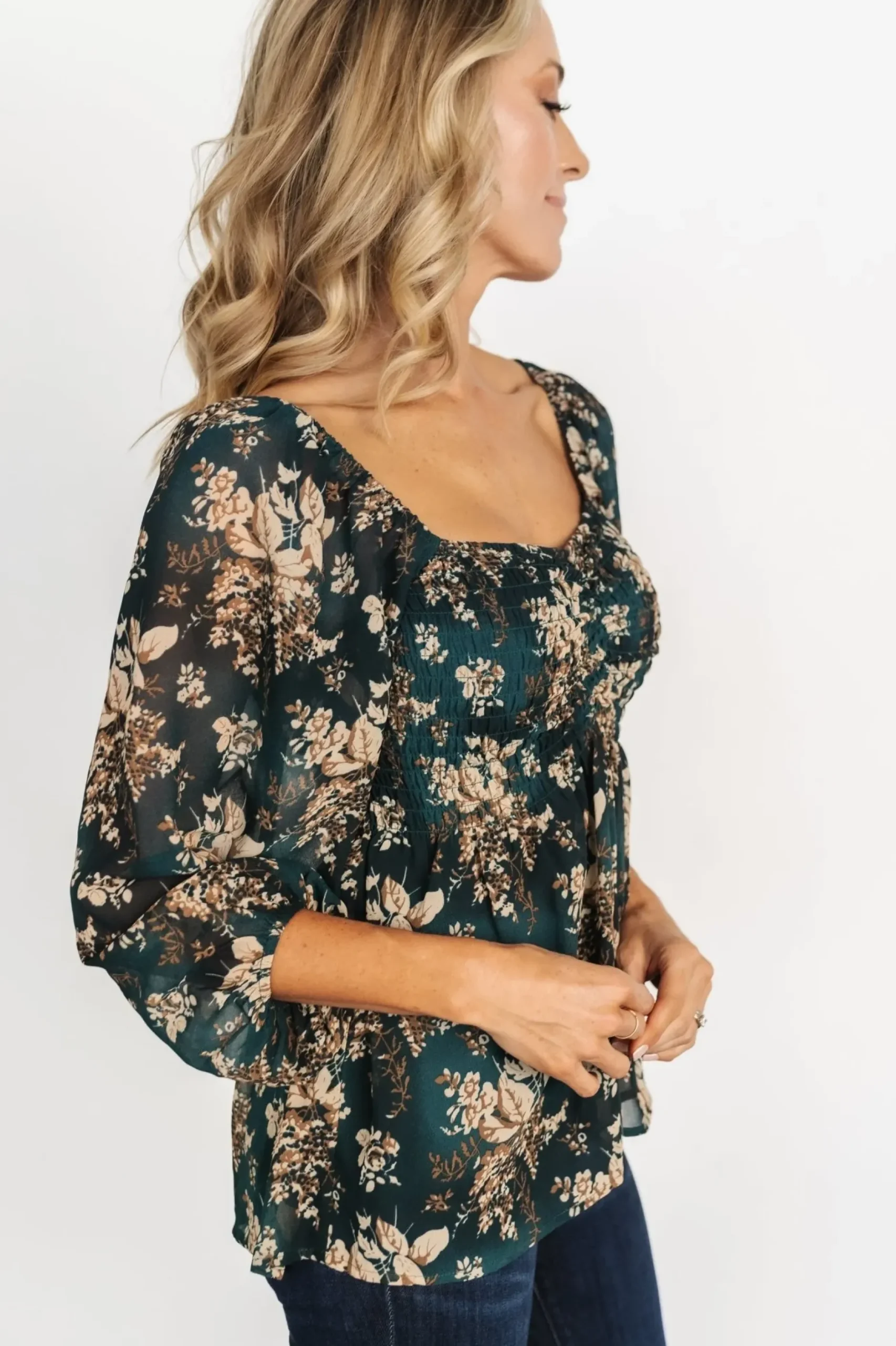 Baltic Born blouses + shirts|Fenna Smocked Top | Topaz Floral