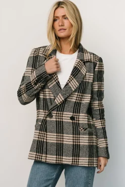 Baltic Born outerwear|Francis Plaid Blazer | Black + Taupe